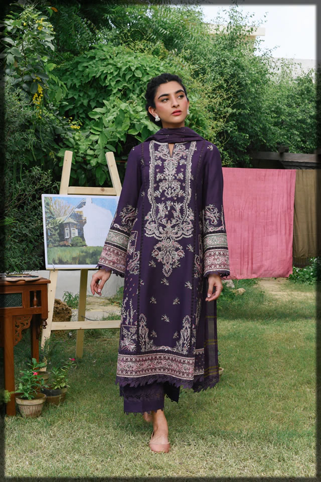 purple linen suit for women