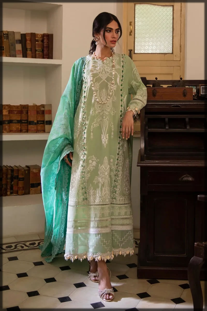 green shades summer lawn suit