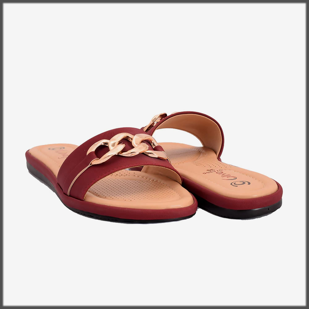 maroon summer slipper for women