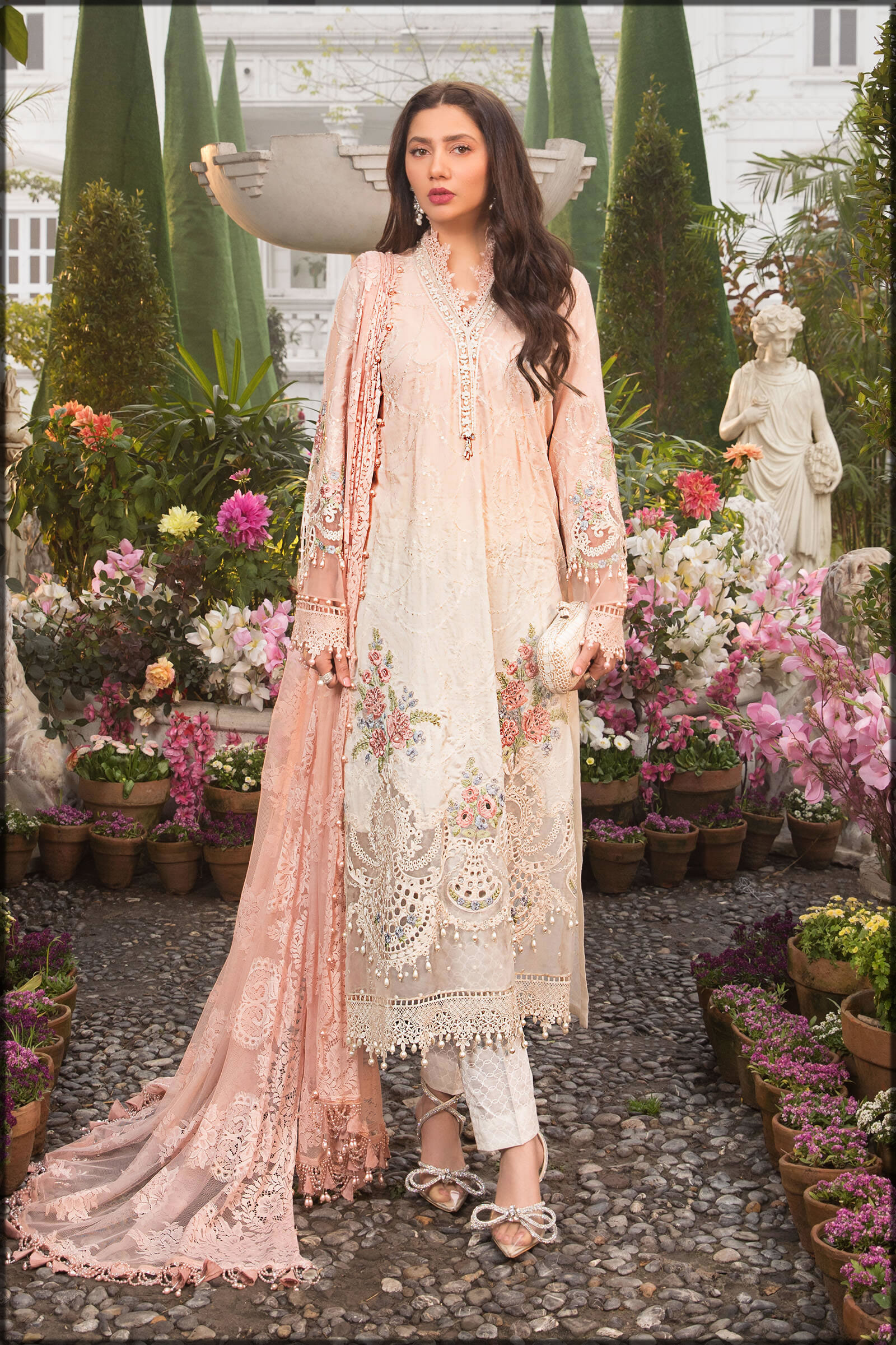 nude shaded summer lawn suit for women