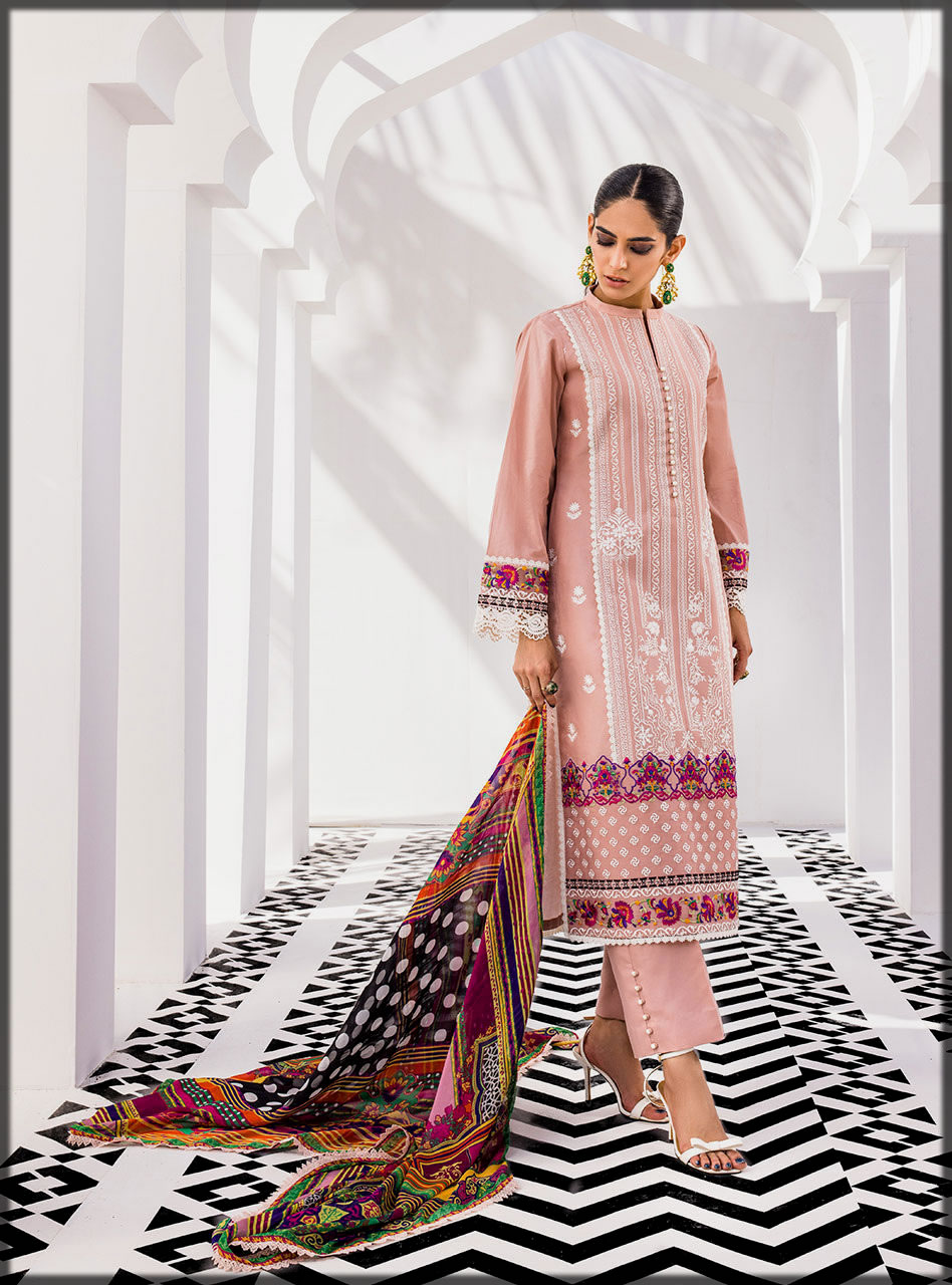 printed lawn dress for women
