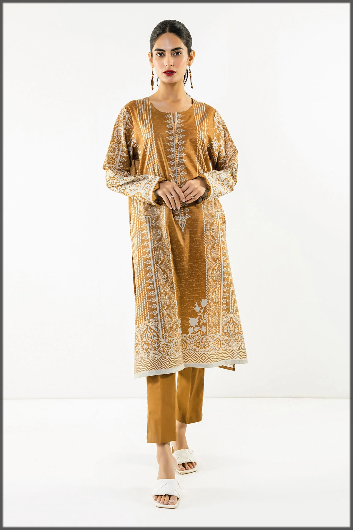 yellow summer printed suit