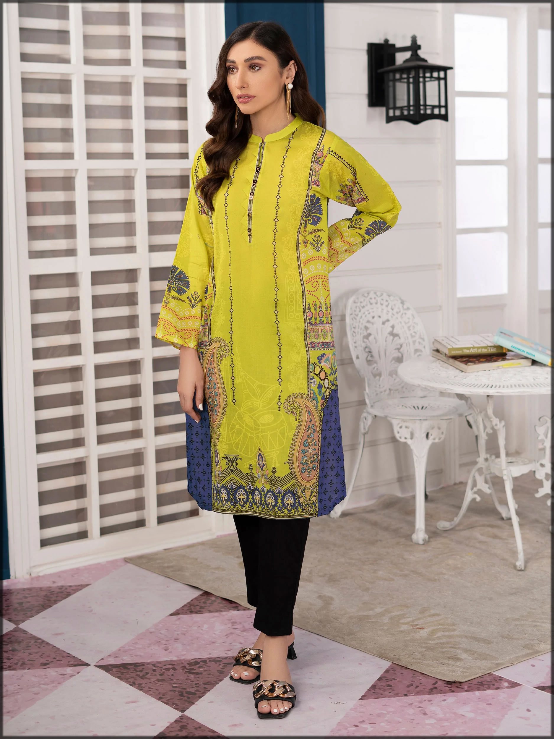 1pc printed lawn shirt by limelight for women