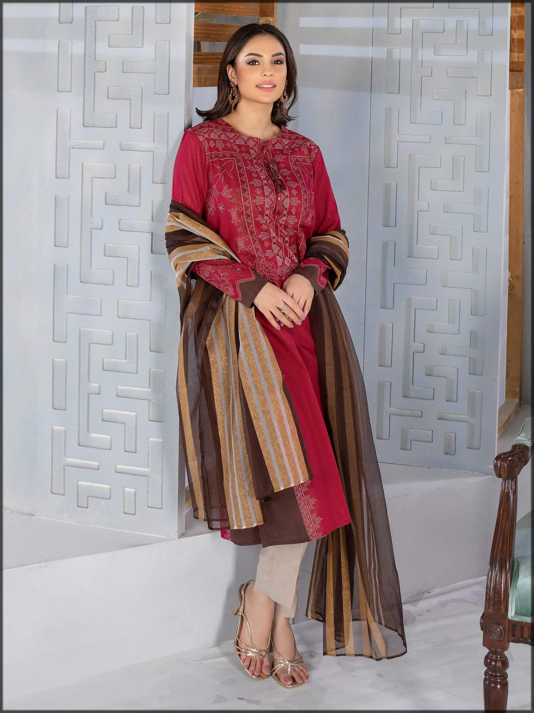 2pc printed lawn suit for women
