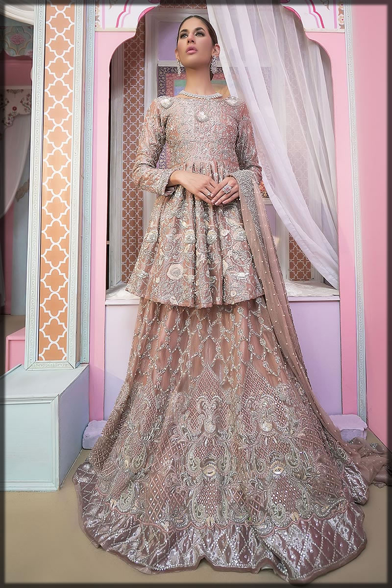 dusty pink bridal walima dress