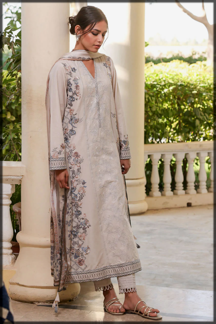 Nida Azwer Luxury Lawn suit for girls