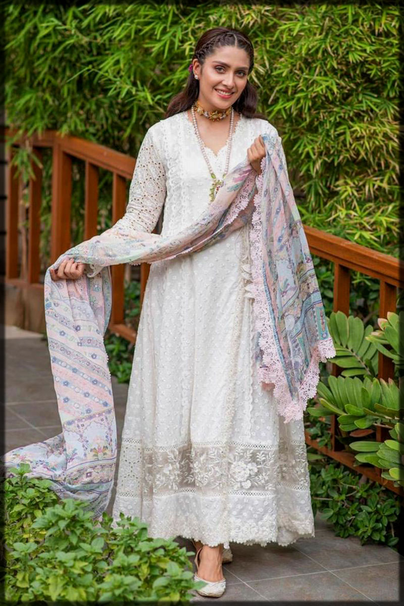 White Ansab Jahangir Luxury Lawn Suit