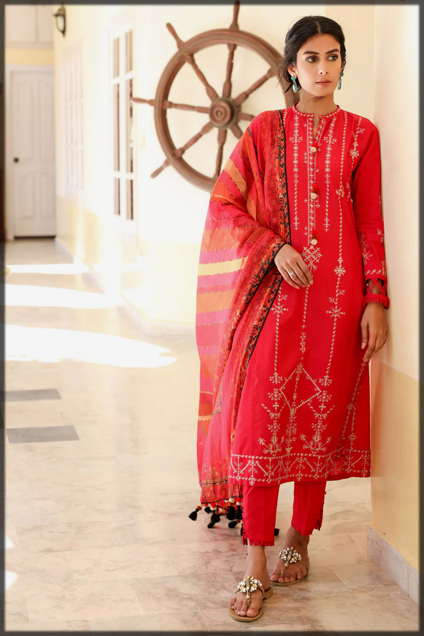 rani pink summer lawn suit