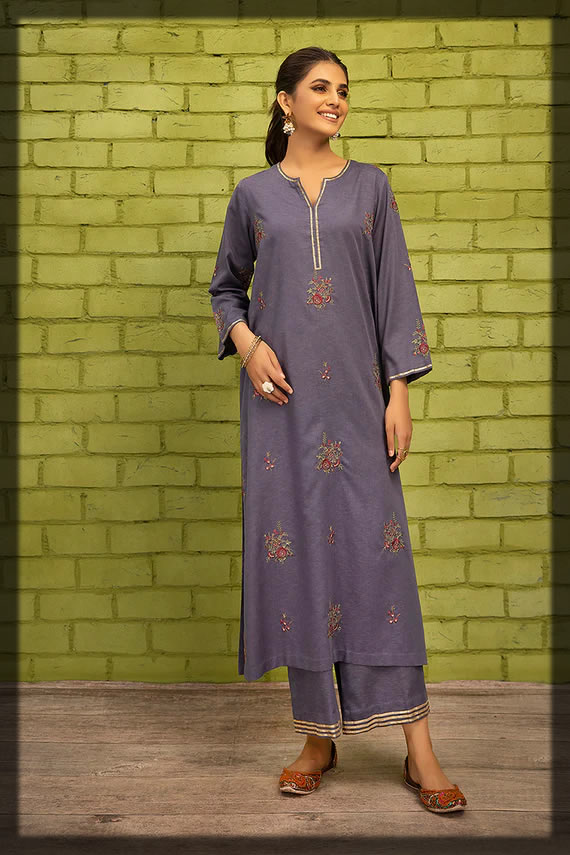 Embroidered 2PC suit