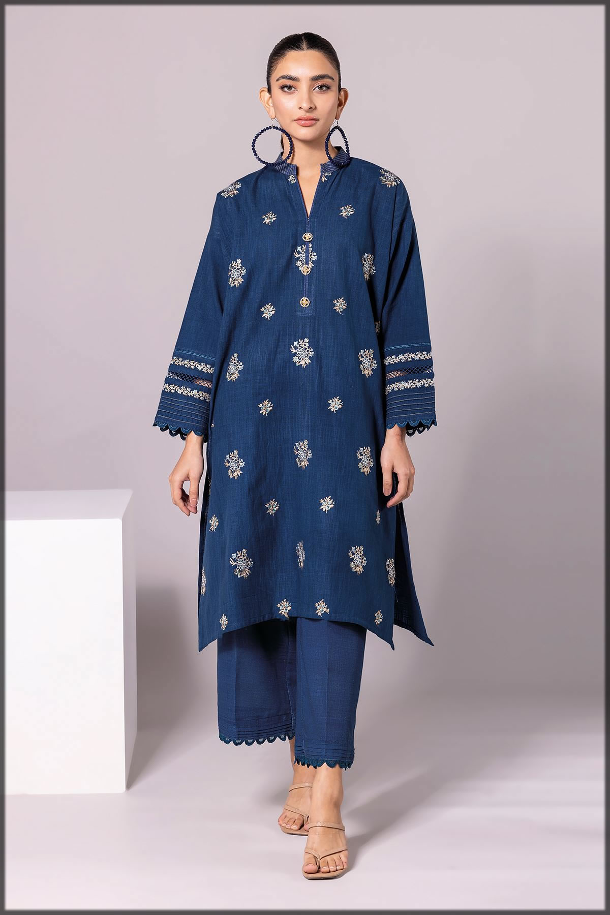 Embroidered Crosshatch Dresses FOR WOMEN
