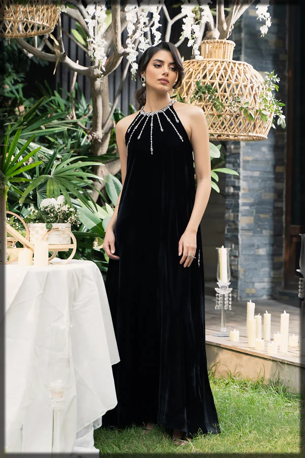 black velvet dress for women