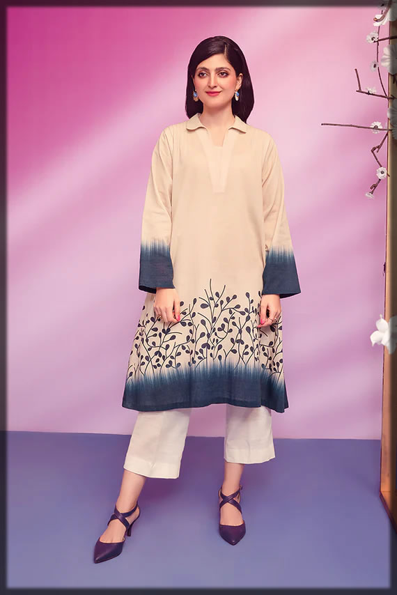 digital printed khaddar dress