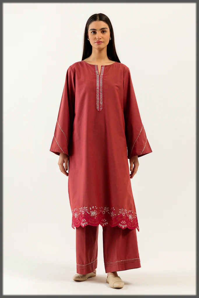 embroidered 2pc suit