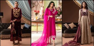 Ansab Jahangir Winter Collection 2023 Latest Silk, Karandi & Velvet Dresses