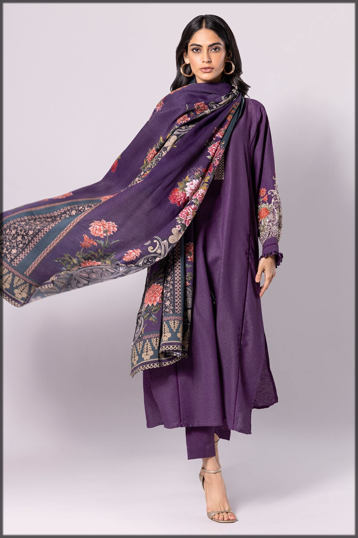 purple karandi dress