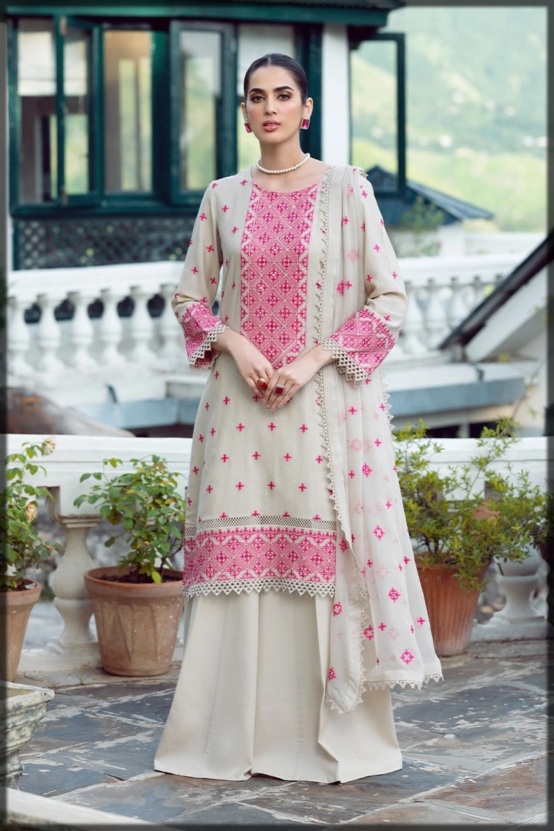 winter embroidered suit for women