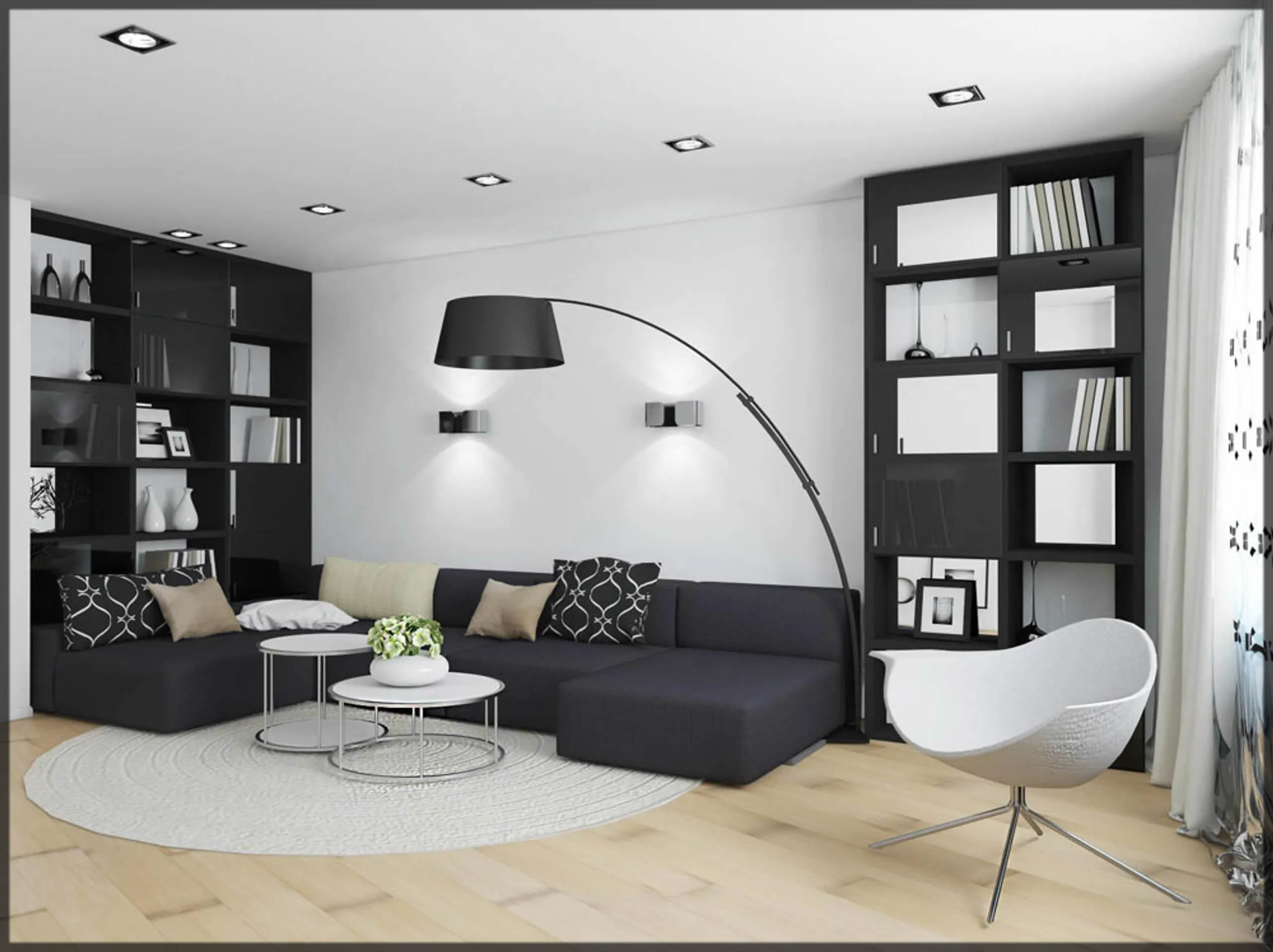 Monotone living room design