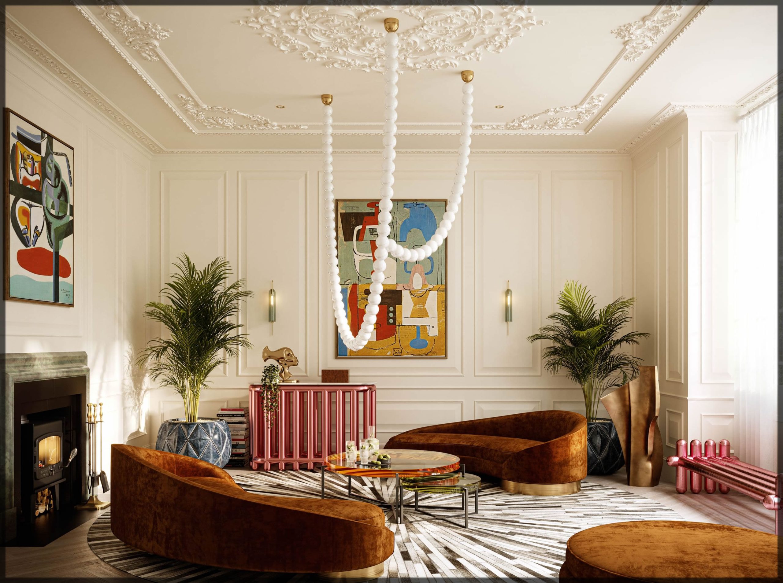 stylish themed living room design