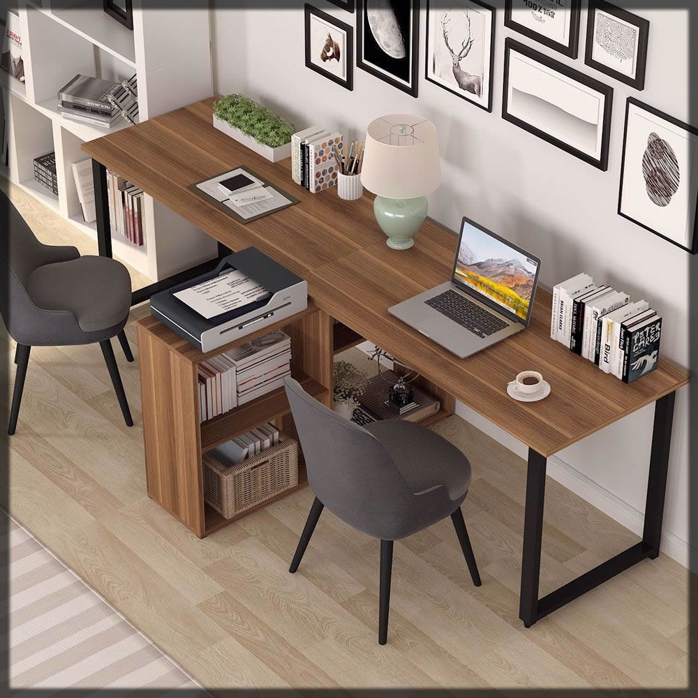 wooden home office desk