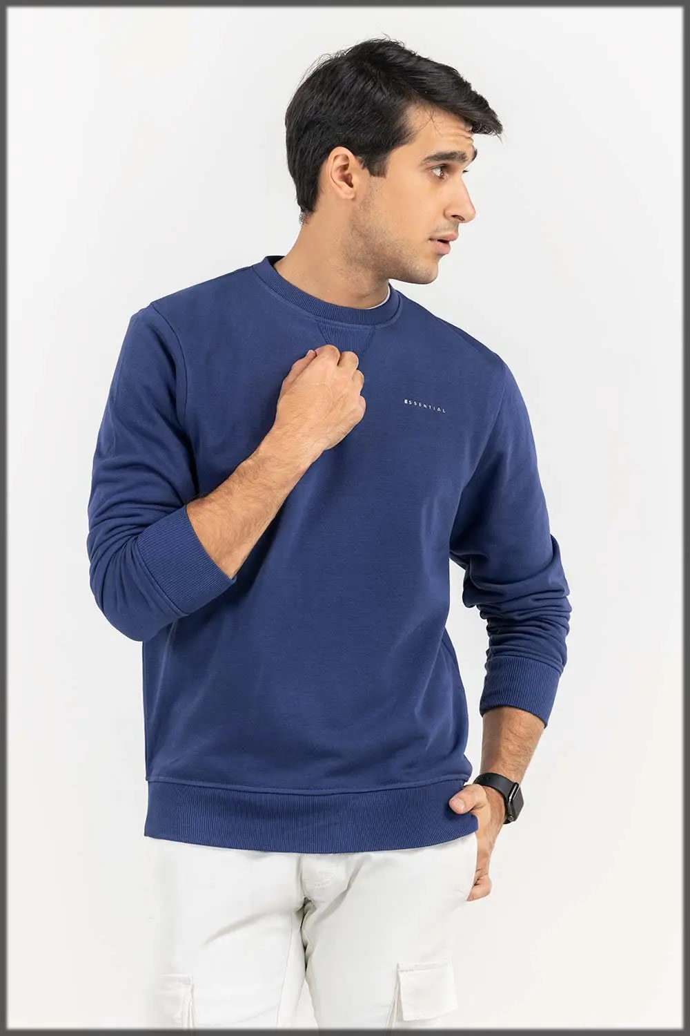 blue winter sweatshirt