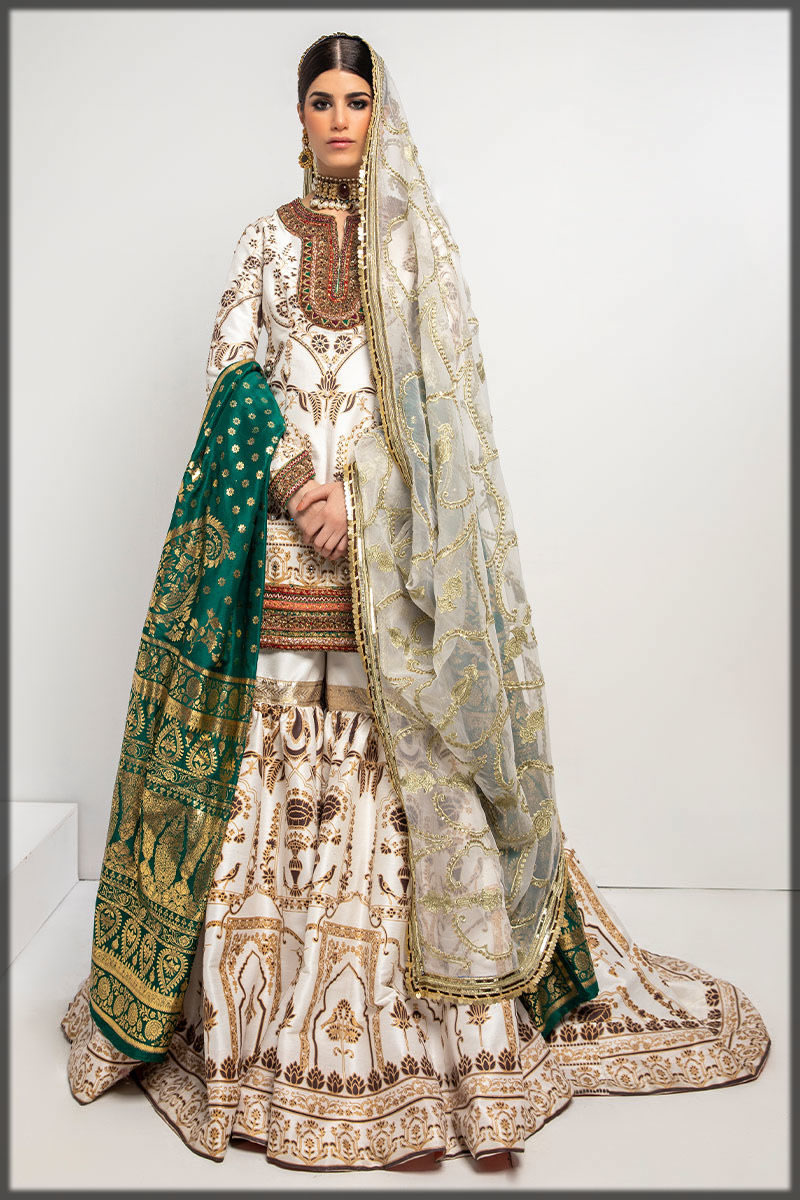 white gharara suit for walima