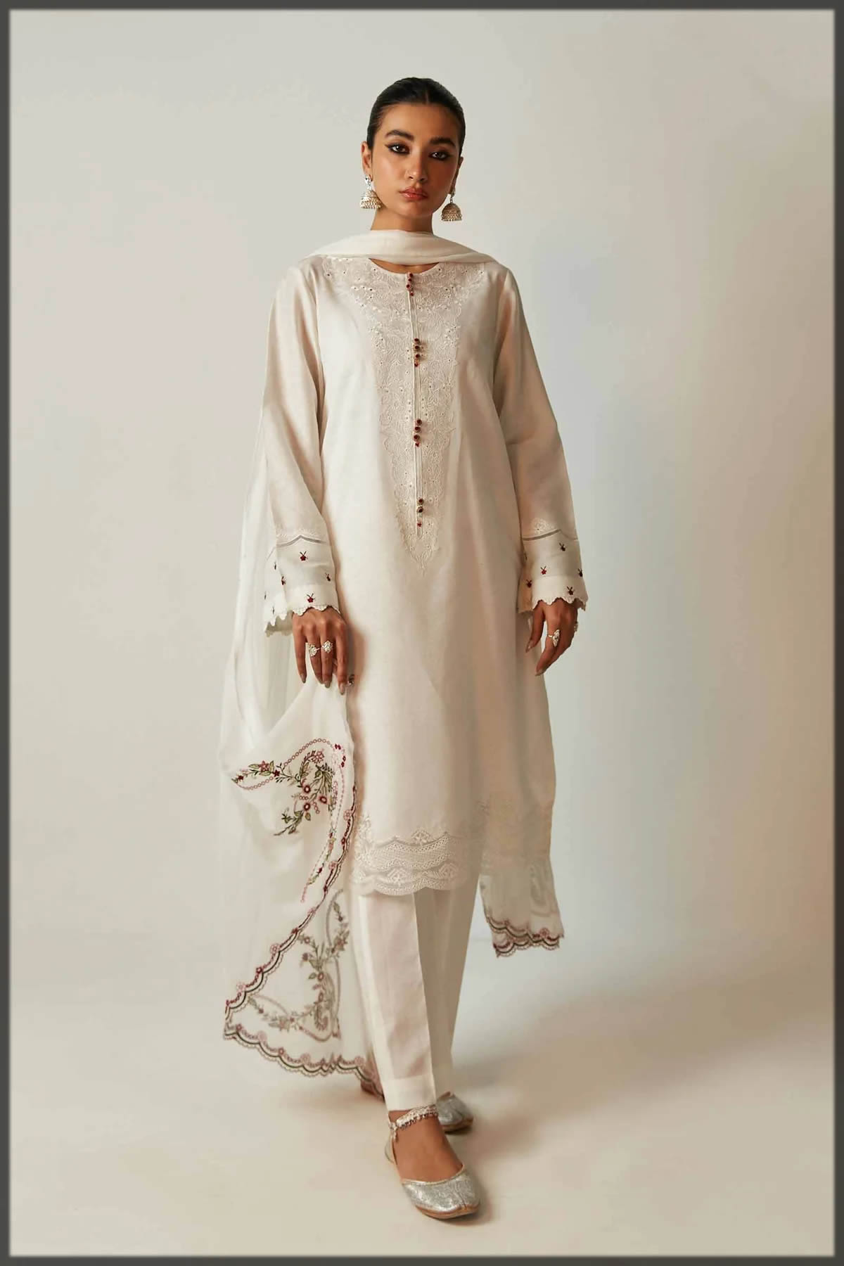 zara shahjahan eid Pret in white