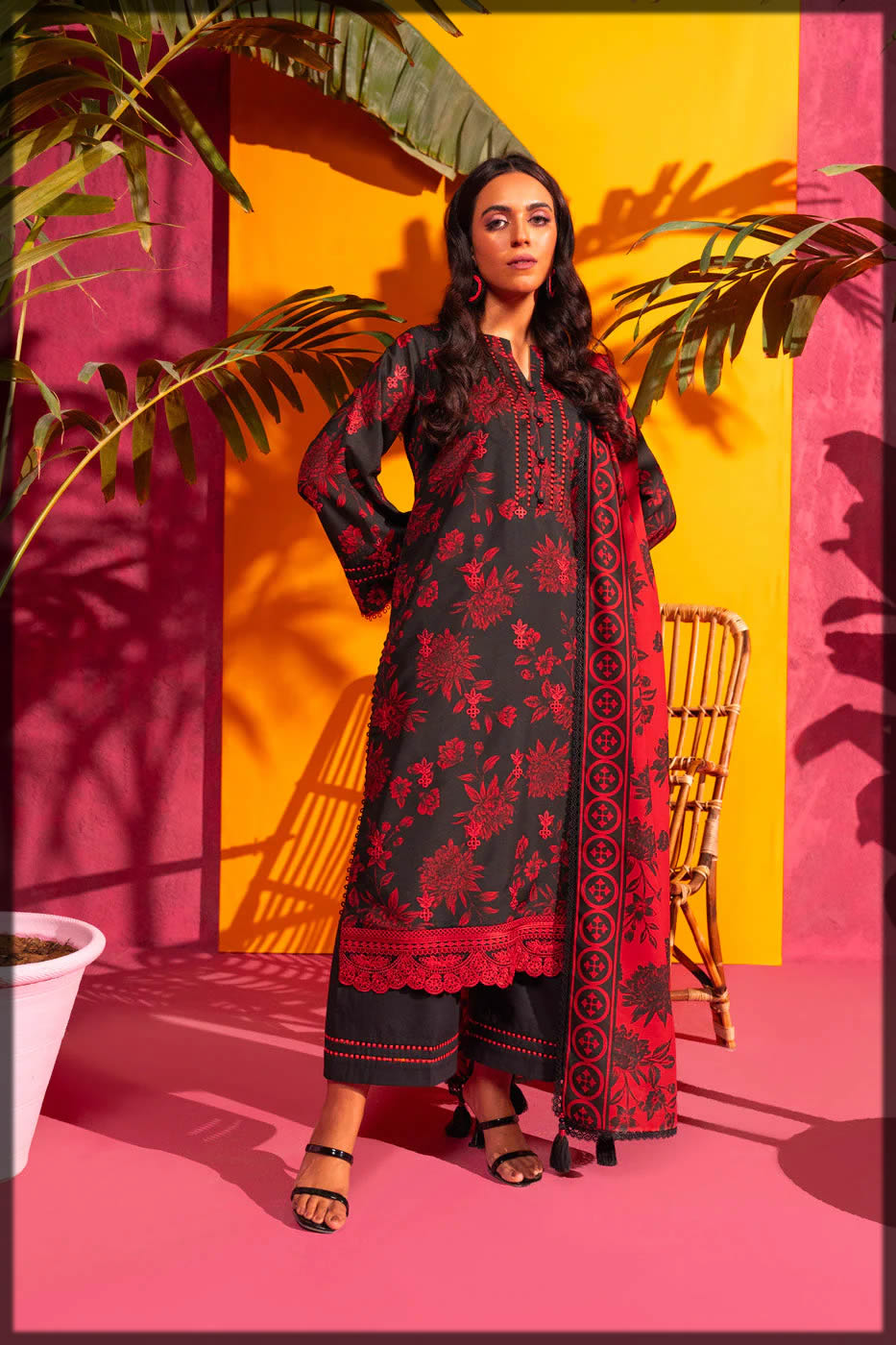 alkaram 3pcs embroidered dresses