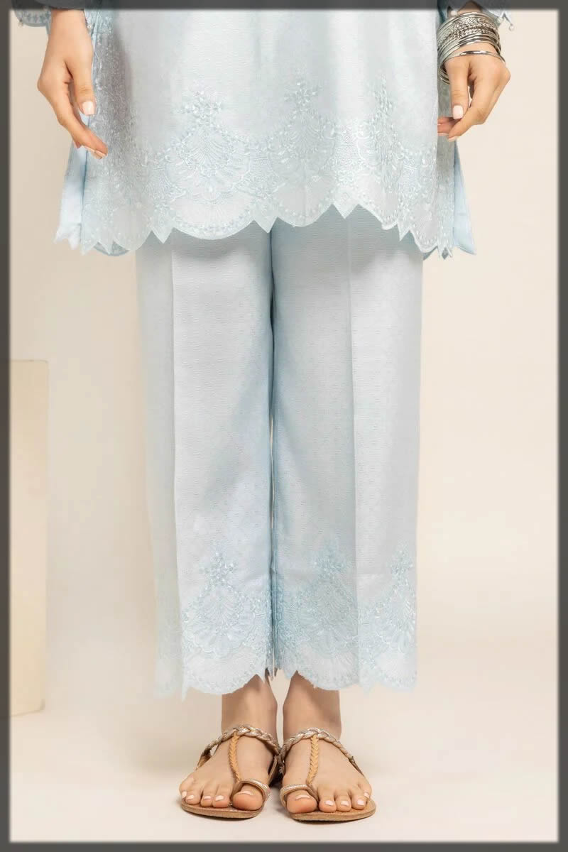 embroidered khaadi pants