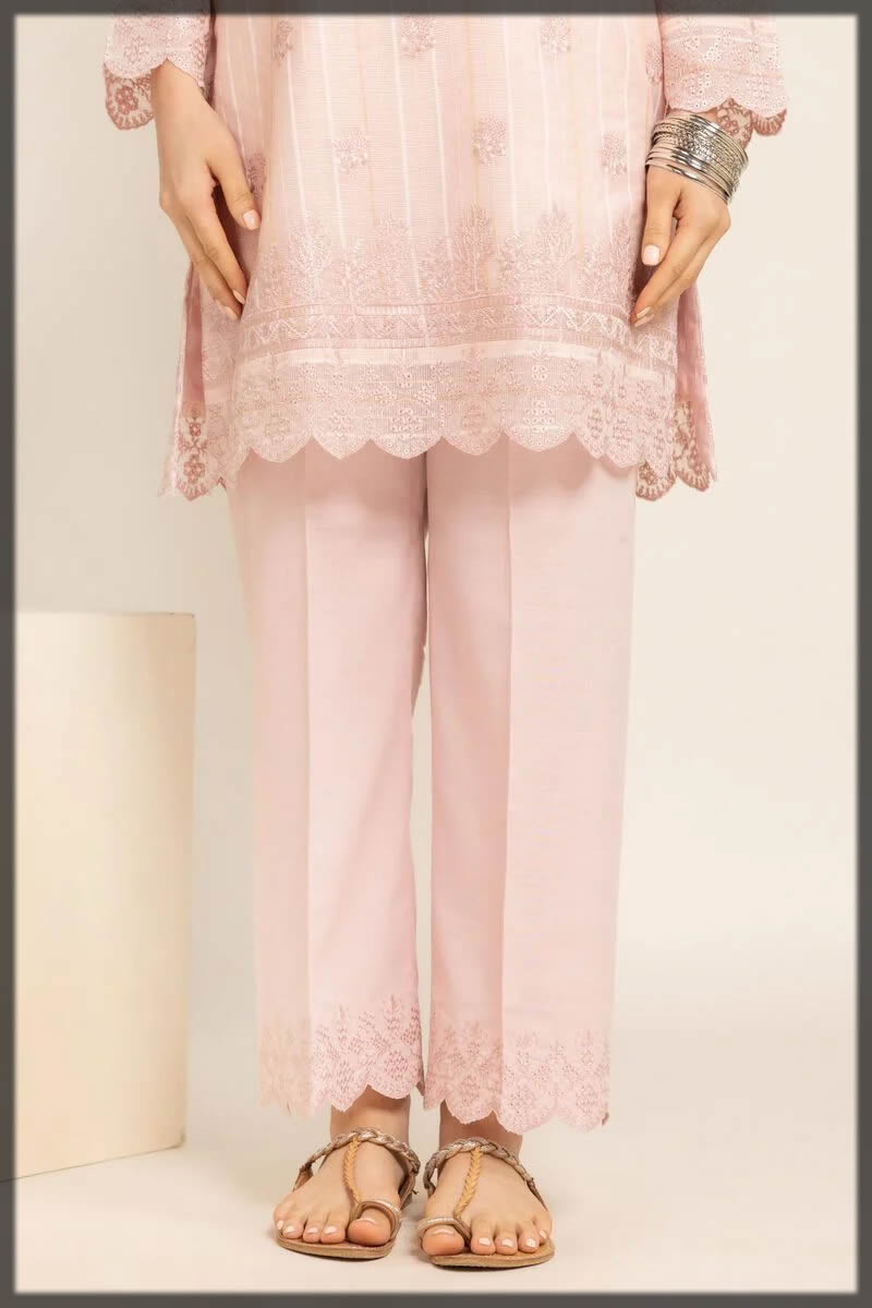 embroidered khaadi pants