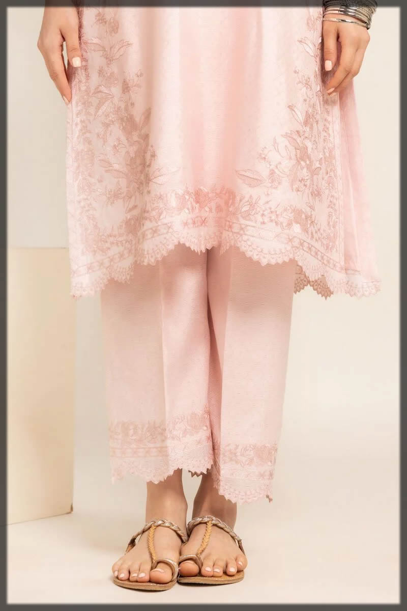 embroidered khaadi pants