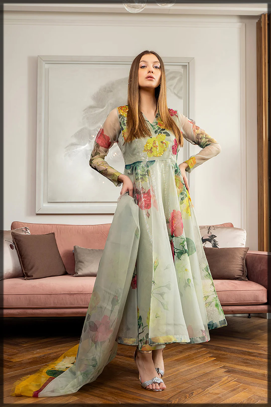 Lulusar Pakistani floral dresses