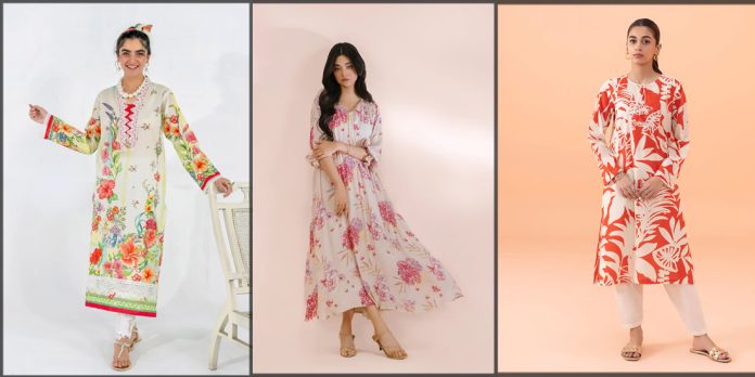 Pakistani floral dresses