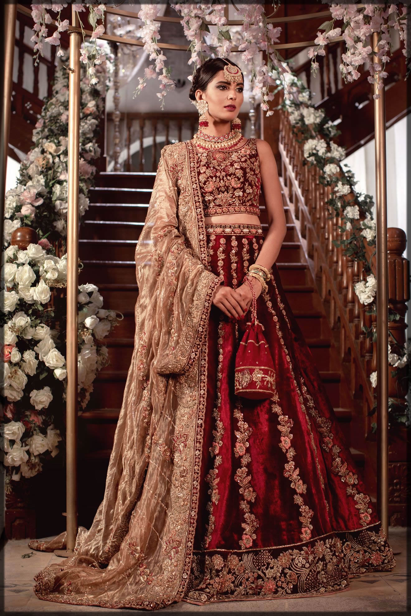 sheeba kapadia red bridal lehenga