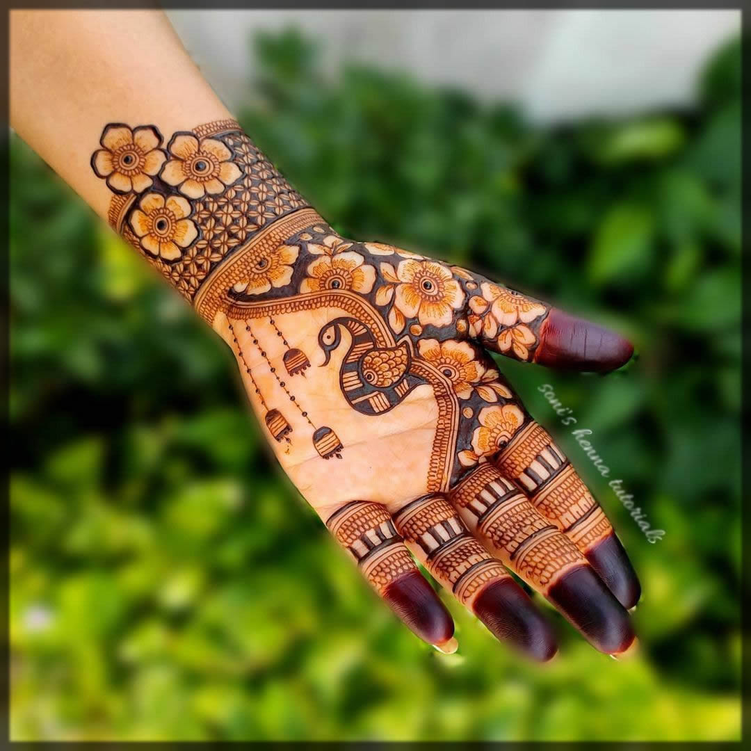 peacock mehandi design