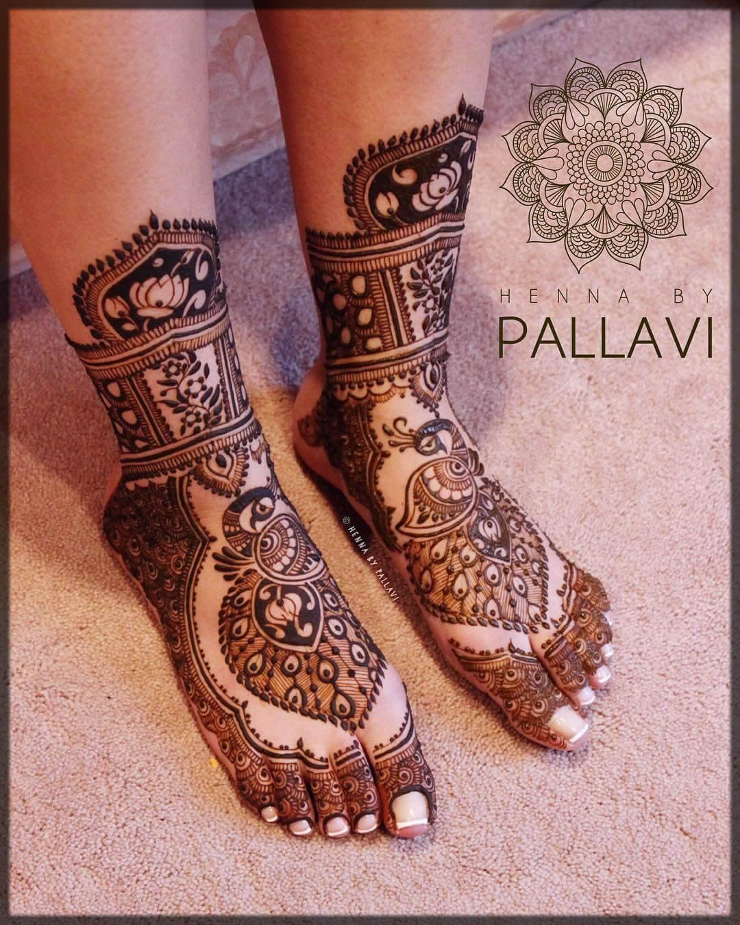 peacock mehndi for bride