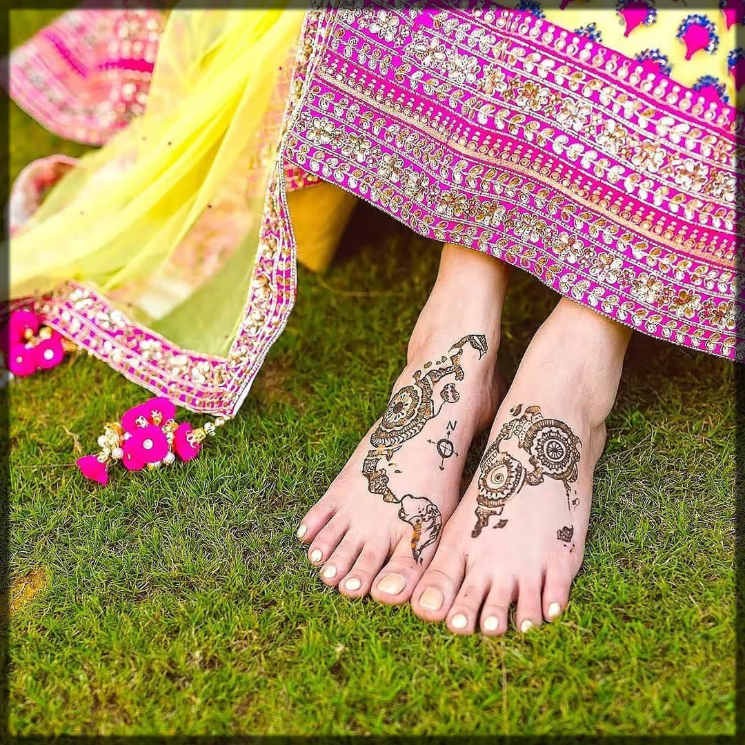 peacock mehndi for bride
