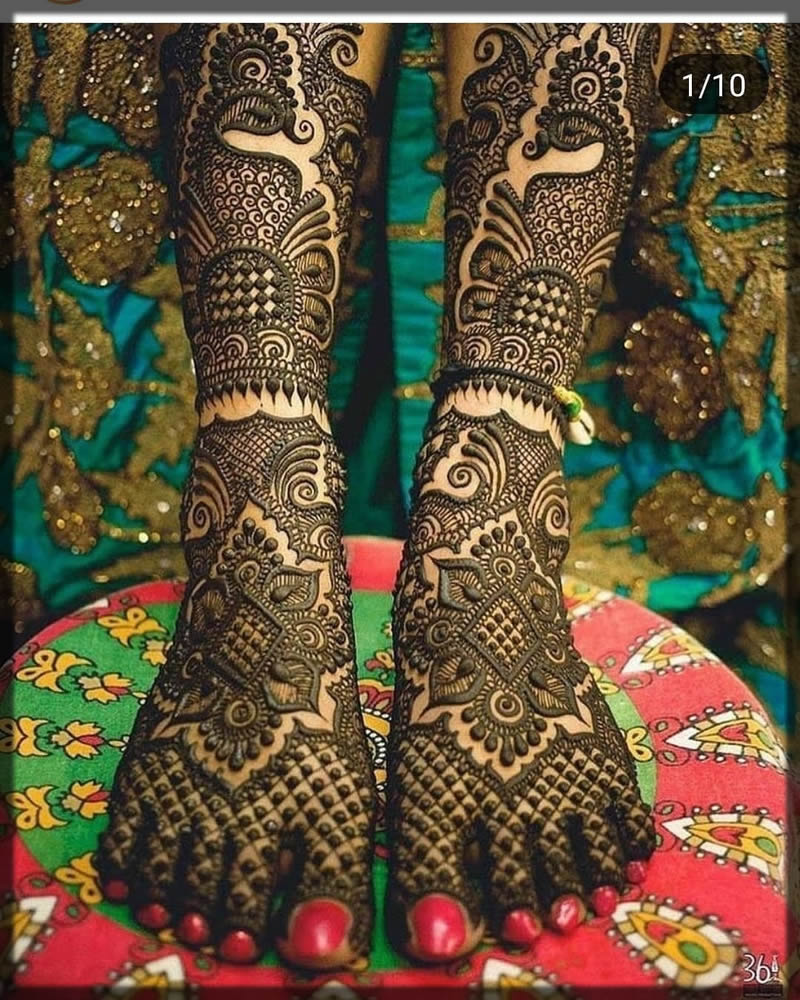 peacock mehndi for bride