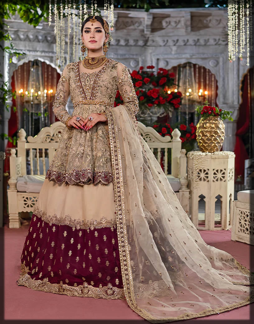 peplum frocks pakistani wedding dresses